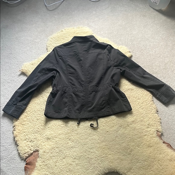 Lane Bryant cotton military style jacket with cinch drawstring sparkle EUC - Picture 11 of 11